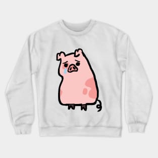 Cute Piggy Very Sad Crewneck Sweatshirt